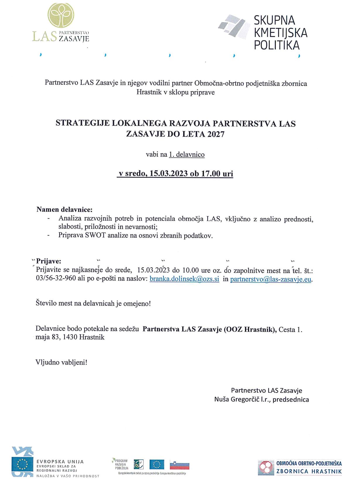 Vabilo LAS